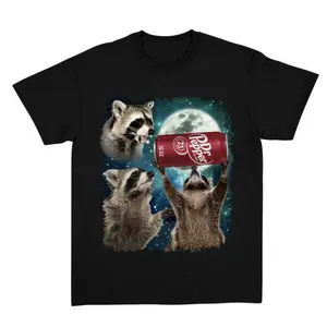 New[100% Cotton] Three Raccoons Pepper Graphic Unisex T-Shirts, Funny Meme Genz Dank Raccoons, Raccoon Lovers, Top Menswear Womenswear Streetwear Tee Golf Gift T-Shirt For Men And Women