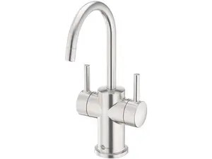 InSinkErator Modern 3010 Lever 1-Hole Brass Kitchen Tap - Chrome, Instant Hot Water, Dispenses Cold Drinking Water Fixture