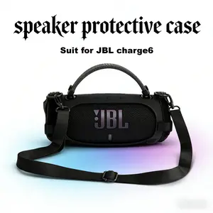 Portable Silicone Cover for JBL Charge 6 Speaker Anti-Scratch Protective Case with Storage Function Perfect Fit Enhanced Protection