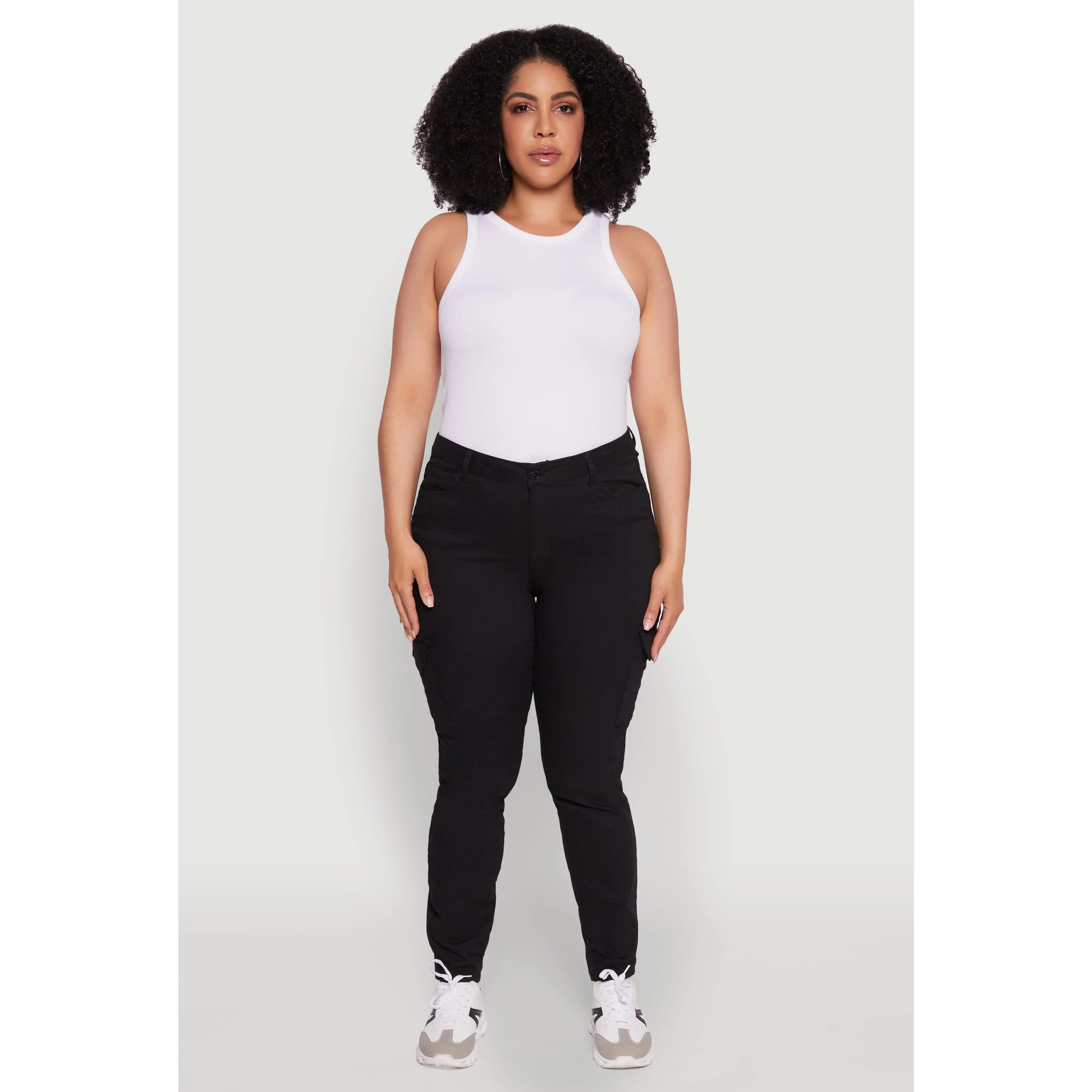 Plus Size WAX Stylish Twill Skinny Cargo Pants