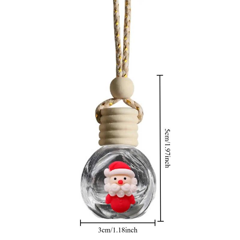 Santa Claus Car Perfume Pendant Aromatherapy Christmas Gift Ornaments Glass Empty Bottle Refill Diffuser Festive Car Decor Free Gift Included