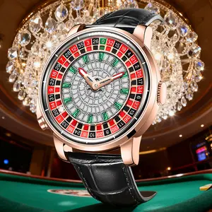 HANBORO Fully automatic mechanical men's watch, gambling roulette rotating watch, water-resistant, night-luminous
