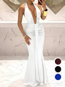 New Elegant Deep V Neck Mermaid Dress, Perfect for Parties, Birthdays, Bars, Nightclubs, Valentine's Day, Halloween, Dress Tksp2624