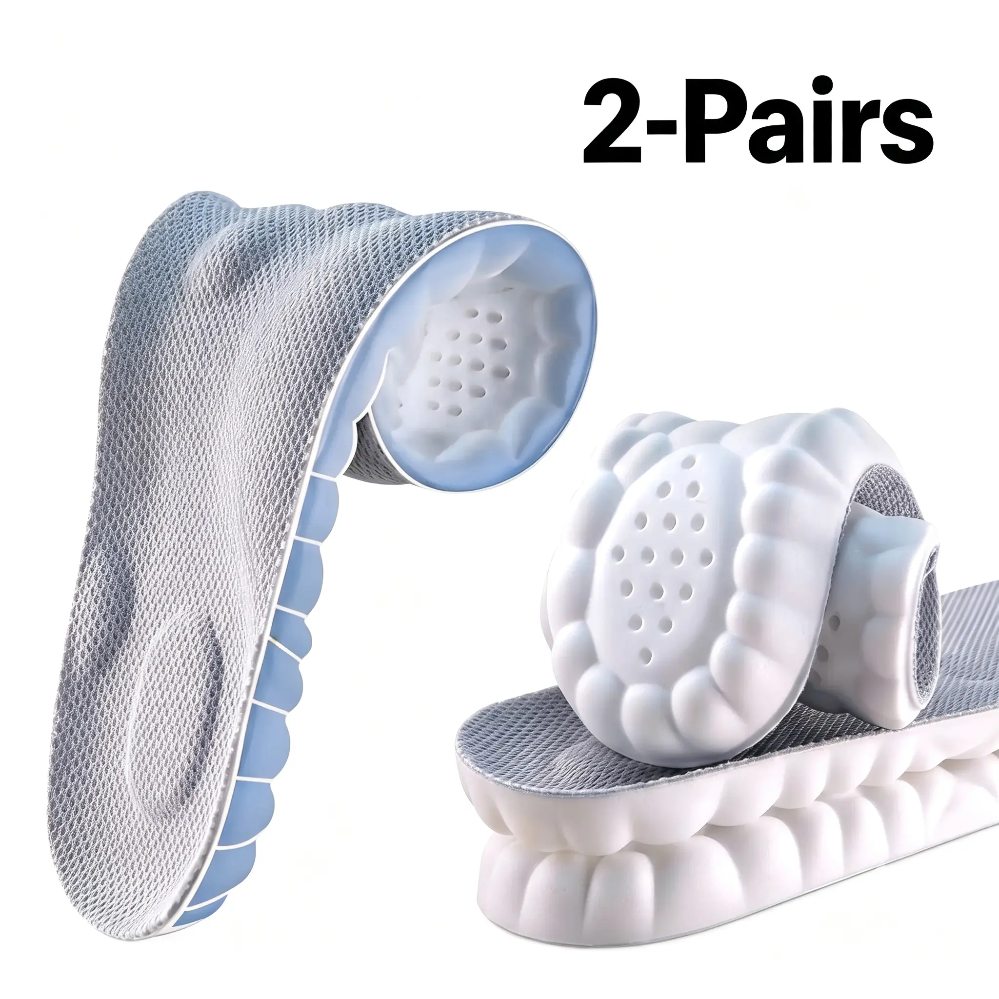 4D Foam Cloud Shoe Insoles for Men & Women - Premium Shock Guard Technology, Anti-Fatigue Gel Padding, Instant Foot Pain Relief for Sore Feet
