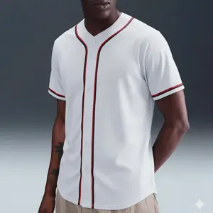 KXK Baseball Jersey – Classic Button-Down, Breathable Mesh Fabric, Street Style Outfit for Men & Women