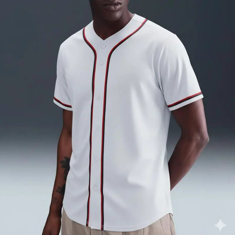 KXK Baseball Jersey – Classic Button-Down, Breathable Mesh Fabric, Street Style Outfit for Men & Women