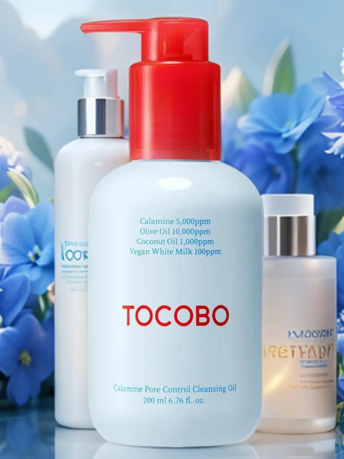 TOCOBO Calamine Powder Pore Control Cleansing Oil - Vegan Milky Makeup Remover, Hydrating & Lightweight for Dry, Acne-Prone Skin (200ml), Moisture, Olive, Coconut, Gentle, Cleanser, Plant, Pore Cleanse