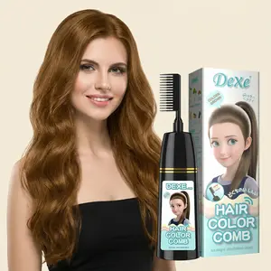 Home Use Integrated Comb Hair Dye Cream - Plant Essence, No Damage, Long-Lasting Fade-Resistant, Ash Brown Ash Blonde Highlights