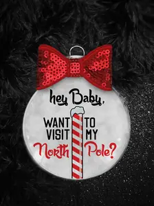Naughty North Pole Christmas Ornament, Funny Gag Gift Ornament, Christmas Gift for Girlfriend Wife Spouse