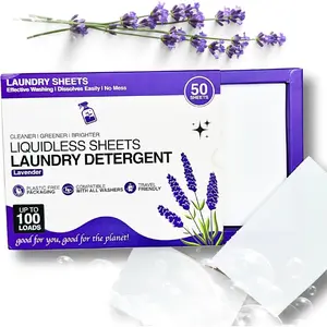 Laundry Detergent Sheets - 100 Loads | Lavender Scent | , Plastic-Free, -Based Detergent for   | Travel Friendly, Works in Cold Water & HE Machines