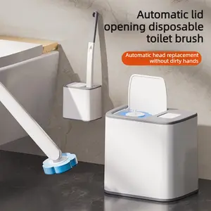 Snofrid Disposable Toilet Brush, Toilet Bowl Wand Holder Set with 24PCS Cleaner Refills, Bathroom CleaningDisposable Toilet Brush, Wall-Mounted for Bathroom, Deep Cleaning No Dead Angles, Latest Design with Replacement Refill Heads for Toilet Cleaning