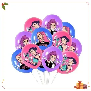 12pcs Huntrx Kpop Demon Hunters Party Balloon Set, Character Print Latex Balloons (blue), Perfect for Fans & K-Pop Enthusiasts