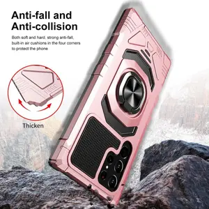 [Free/ship] For Samsung Galaxy S24 Ultra S23 S22 S21 FE Shockproof Magnetic Armor Ring Case