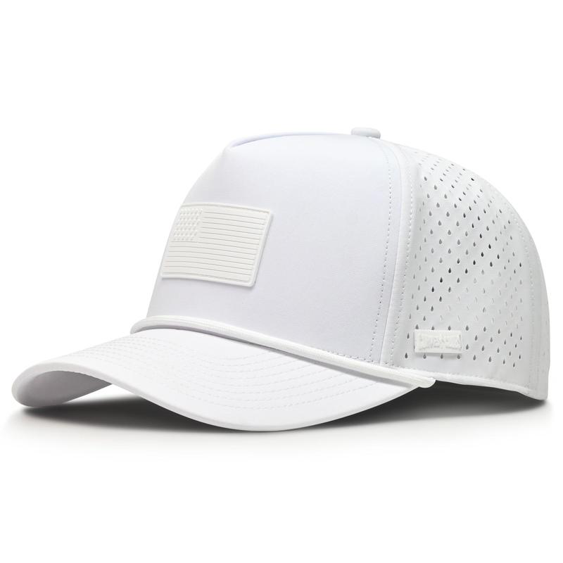 Curves and Clubs Whiteout American Flag Rope Hat - Classic Rope Accent, Breathable Mesh Back, Adjustable Snapback Closure, Versatile Golf Accessory USA Flag Golf Hat