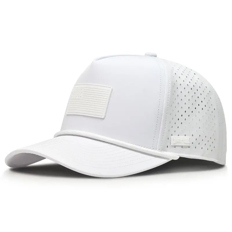 Curves and Clubs Whiteout American Flag Rope Hat - Classic Rope Accent, Breathable Mesh Back, Adjustable Snapback Closure, Versatile Golf Accessory USA Flag Golf Hat