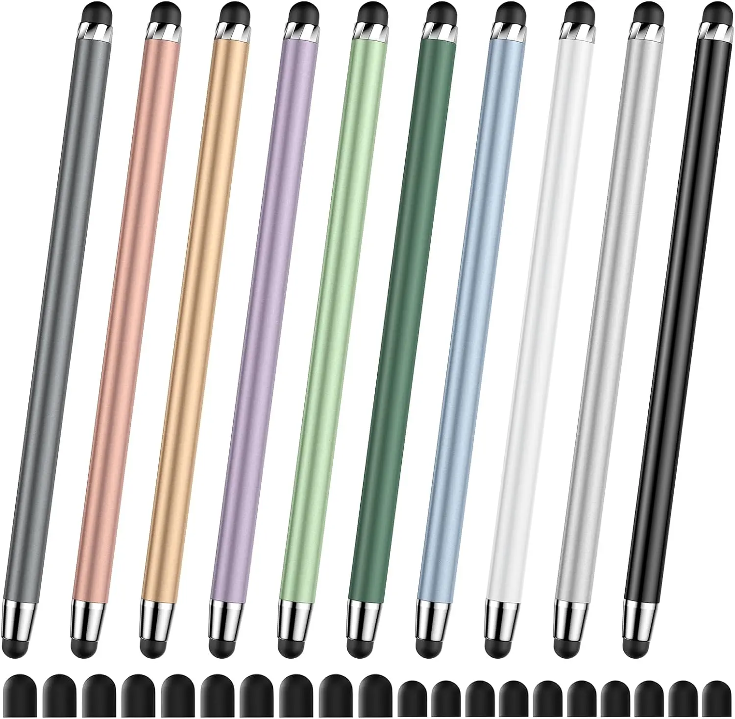 10 Pack Stylus, Stylus Pen for Touchscreen Universal Capacitive Stylus.2-in-1 Dual Rubber Tip, High Precision & Sensitivity Stylus Pen for iPad/Tablet/iPhone/Nintendo Switch/Android Phone (20 Tips)