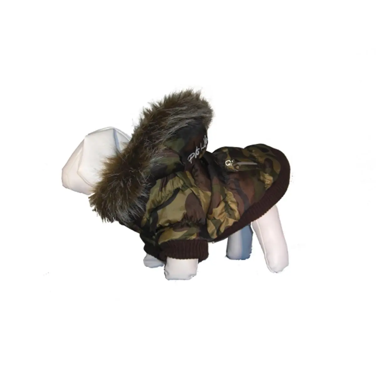 212 MAIN Pet Thermal Camouflage Print Parka - Metallic Look, Removable Hood, Thinsulate Fabric, Heat-Retaining Feature, Back Pockets for Small, Large, Extra Large Dogs & Cats