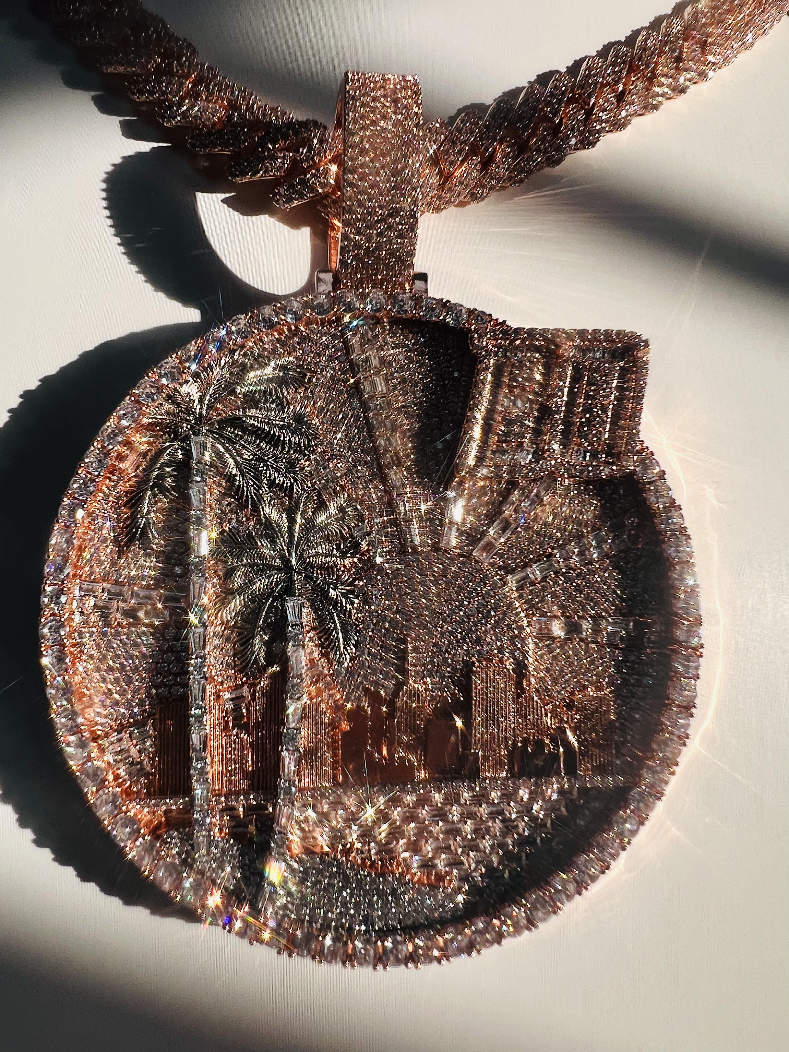 Customized Cold Palm Tree Medal Champion Hip Hop Premium Pendant, High Charm Style Champion Luxury Hip Hop Pendant Jewelry, Gifts for Family and Friends, Easter and Thanksgiving Anniversary Gifts