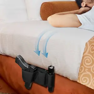 Bedside Holster, Pistol Holster, Bed Side Holster, Under Mattress Handgun Holster, Tactical Gun Holster with Flashlight Loop Holder