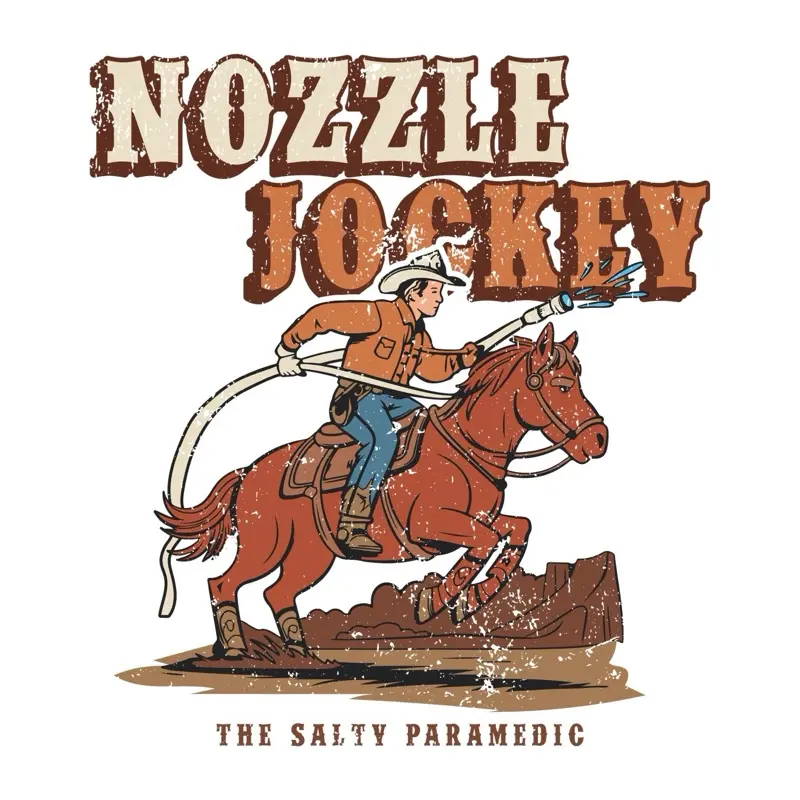 The Salty Paramedic Nozzle Jockey Sticker Pack 5 Stickers Cowboy Design on Horseback