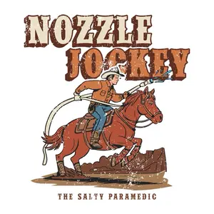 The Salty Paramedic Nozzle Jockey Sticker Pack 5 Stickers Cowboy Design on Horseback