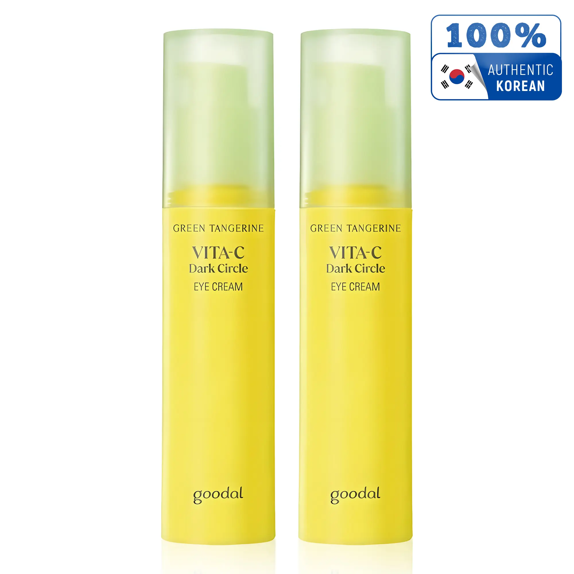 [2 PACK] GOODAL Green Tangerine Vitamin C Eye Cream 30ml - Brightens & Reduces Dark Circles Hydrating Lightweight Eye Moisturizing Comfort Daily Moisture K Beauty 100% Korean Skin Care