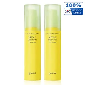 [2 PACK] GOODAL Green Tangerine Vitamin C Eye Cream 30ml - Brightens & Reduces Dark Circles Hydrating Lightweight Eye Moisturizing Comfort Daily Moisture K Beauty 100% Korean Skin Care