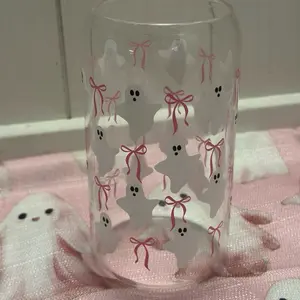 Ghost Bows Cup with Cute Ghost Design and Pink Bows Product Name
