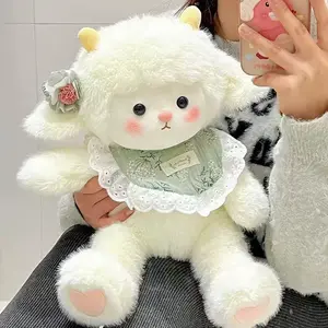 1pc35cm13.77in goodnight lamb doll plush toy doll girls super soft rag doll sleep pillow birthday gift for girlfriend