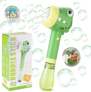 Bubble Machine Wand for Kids Toddlers Age 1 2 3 4 5 6 7 8 Years Old Birthday Party Easter Day Gifts with&Light Automatic Cute Baby Outdoor Outside Toy Game for Little Girl Boy Include Solution