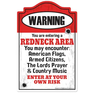 SignMission  12 x 8 in. Redneck Area Novelty Sign