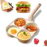 Nonstick Aluminum 4-Hole Multi-Slot Omelette Pan - Granite Surface Skillet, Nonstick Kitchen Cookware with Handle, 0.6kg, Gas/Induction Safe, No Scrubbing Rinses Clean for Healthy Cooking Home Chefs