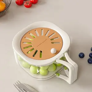 Rotating Kitchen Drain Bowl, Vegetable Washing Basket, Fruit Vegetables Sink Cleaner, Food Filter, Expandable Water Filter, Thick Dehydrator Basket with Lid, Spinach Drainer