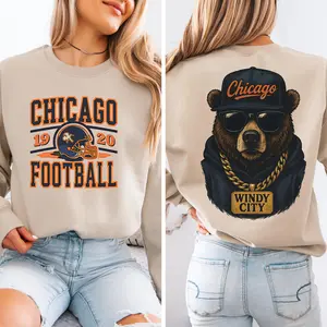 Old School Chicago Football Sweatshirt, 90s Bear Sweatshirt, Retro Chicago Game Day Sweater, Football Fan Gifts, Chicago Sports Crewneck, Shirt for Adult and Youth
