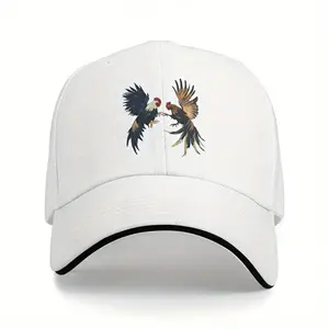1pc Stylish 3D Rooster Print Baseball Cap - Breathable Mesh, Black with Vibrant Golden & Red Rooster Design, Perfect for Golf & Outdoor Sports, Sports Cap| Vibrant Print Cap| Mesh Cap