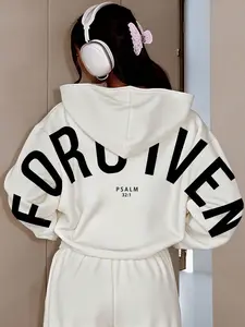 Wide Forgiveness Psalm 32:1 Hoodie, Long Sleeve, Knit Fabric, Comfortable Breathable, Casual & Sports Wear, Fitted Style, Fall&winter