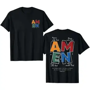 Classic Letter Header T-Shirt for Men Women Vintage Distressed God Bless