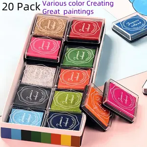 20pcs Safe Washable Stamp Ink Pads Suitable for Crafts, Scrapbooking & Art Projects - Non-Toxic Washable Ink Pad with Vibrant Colors, Washable Ink for Stampers, for art Supplies