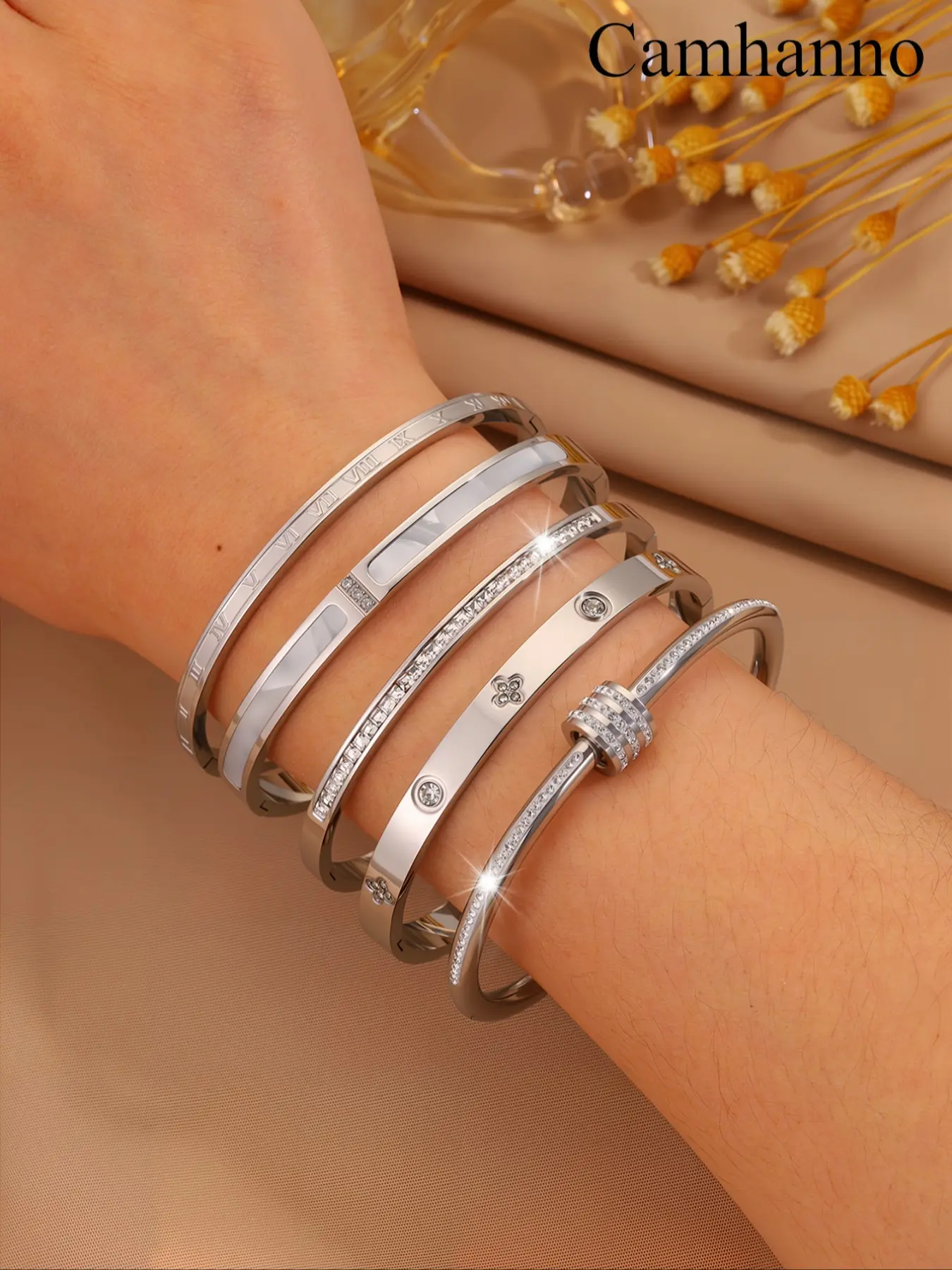 Stainless Steel Tarnish Free Elegant Bangle Bracelet Set, Luxurious Classic Design, Perfect for Vacations, Festivals & Parties, Ideal Gift Item, Fashionable Bangle, Pretty Bracelet, Stainless Steel Bracelets, Bangle Jewelry, Anti Tarnish