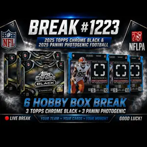 BREAK 1223 7/13: (3) 2025 TOPPS CHROME BLACK HOBBY BOXES, (3) 2025 PHOTOGENIC HOBBY BOXES Pick Your Team Break PYT