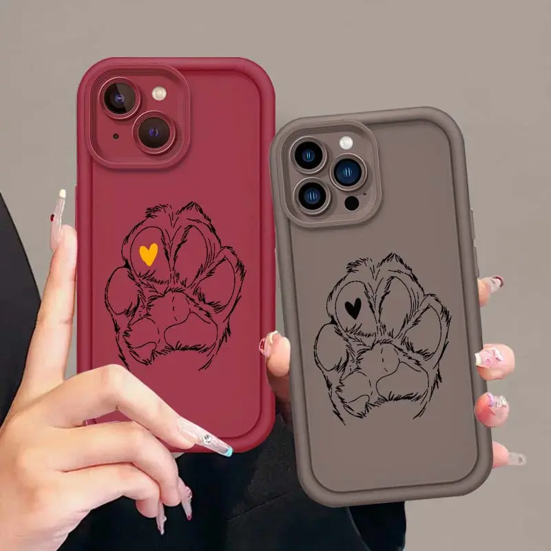 Adorable Dog Paw Print Mobile Phone Case Accessories - Stylish Design, Anti-Slip, Shockproof, Compatible with iPhone 11,12,13,14,15,16,17 Pro/Plus,X,XS,XR - Ideal for Pet Owners