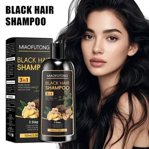 3-In-1 Hair Dye Shampoo 100ML, Natural Coverage, Ginseng Herbal Ingredients, Salon-Quality Color, Moisturizing Care, Unisex Plant-Based