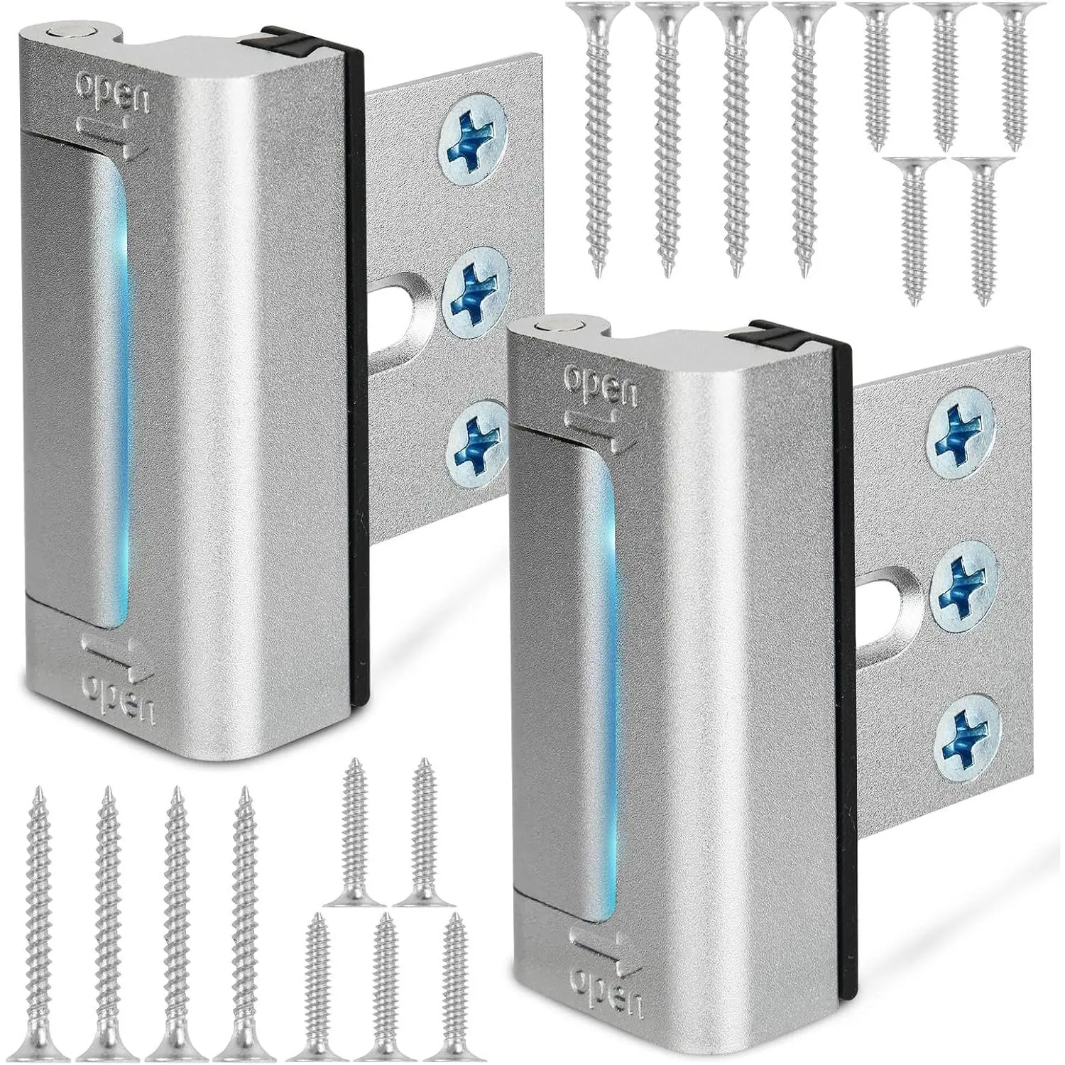 Door Reinforcement Lock, Upgraded Front Door Locks for  Safety Withstand 800 lbs,  Proof Door Lock, Extra Door Lock from Inside  Unauthorized Entry (2 Pack, )