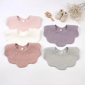 5-Piece Baby Bib Set, Unisex Rainbow Color Design, High Absorbency, Buttoned, Suitable for Newborns and Toddlers, Perfect Gift Choice