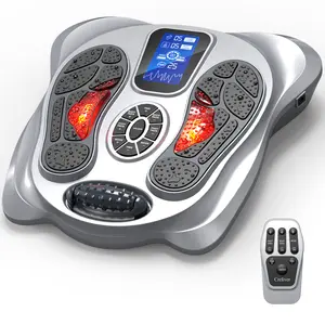 EMS Foot Massager for Neuropathy & Pain Relief, Electric Foot Circulation Stimulator for Legs & Feet, TENS Unit Muscle Stimulator for Plantar Fasciitis & Physical Therapy with 8 Pads