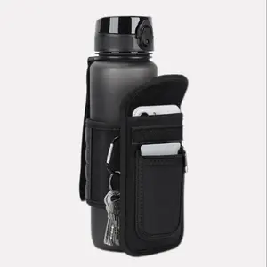 Magnetic Fitness Water Bottle Bag, Instantly Attaches Metal Equipment, Fits 18-40oz Bottles, Unisex Gym Accessory with Phone Pocket & Keychain, Water Bottle Pockets, Water Bottle Carrier