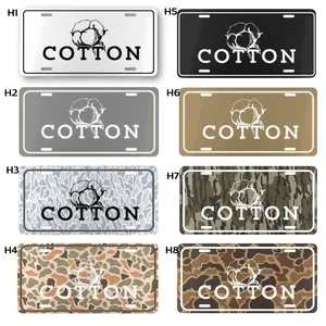 Cotton Camouflage License Plate, 12x6 Aluminum Front Tag for Trucks & Cars Duck Hunting Outdoor Style