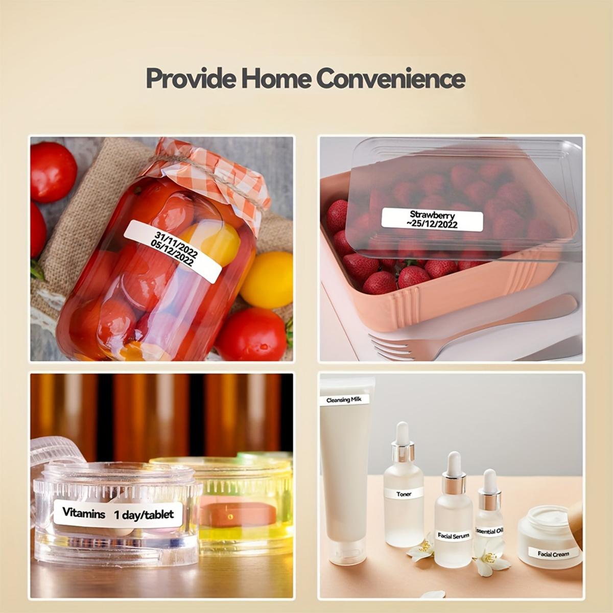 thermal label stickers, thermal label paper, self-adhesive label paper, non-adhesive label paper, suitable for P11, P12, P15, M1, D35. Can be used for gift tags and name tags, with waterproof and oil-proof features.