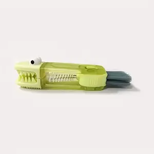 Cute Crocodile Multi-Purpose Cleaning Brush, Durable Bristles, Portable Design, Ideal for Bottles & Lids, Home & Office Use, Lightweight