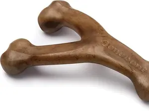 Benebone Wishbone Durable Dog Chew Toy for Aggressive Chewers with Real Bacon, Made in USA, Medium Size